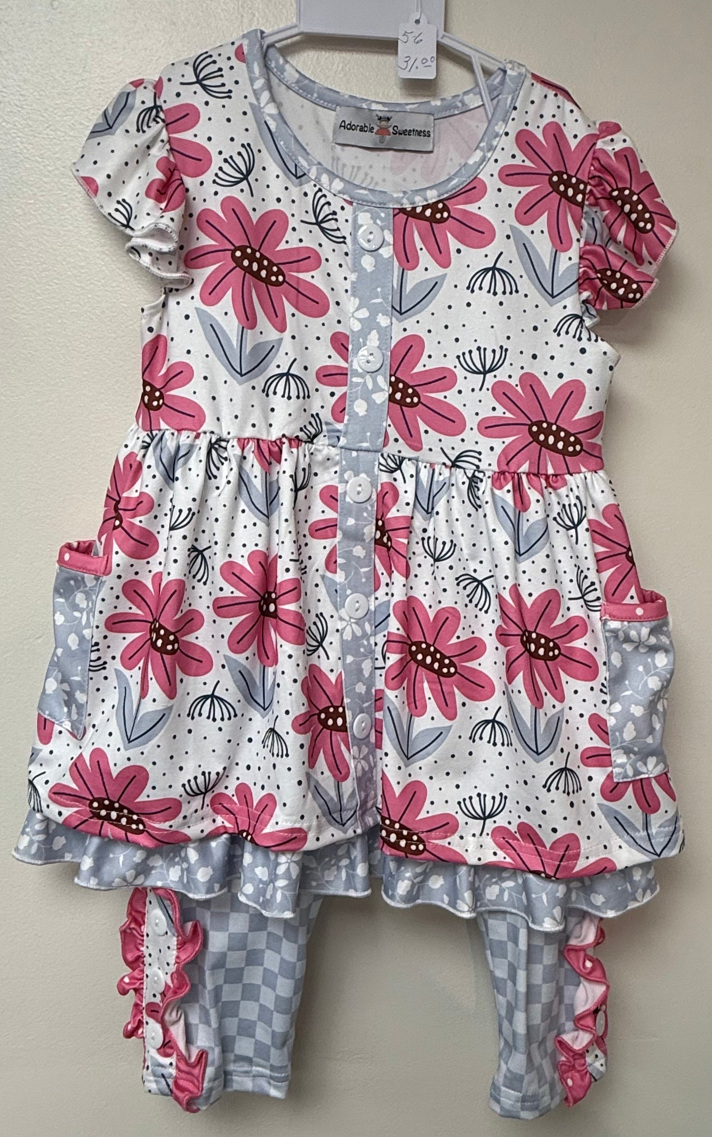 Tunic Top with Capri Pants Size 5-6