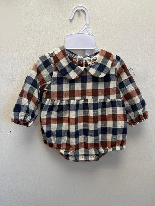 Plaid Romper Size 0-3 Months